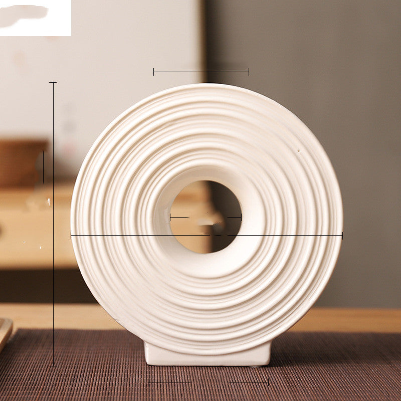 Japanese Wheel Ceramic Vase – Zen Modern Tabletop Decor