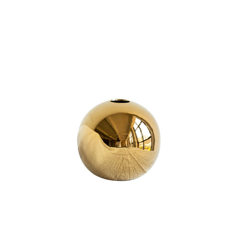 Modern Gold Ceramic Sphere Vase – Luxury Home Decor Accent