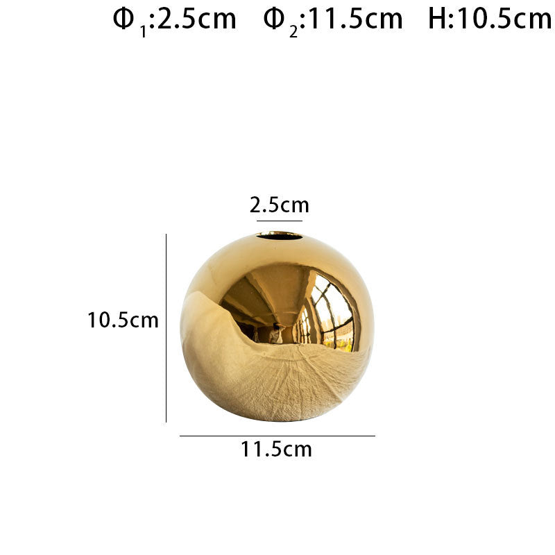 Modern Gold Ceramic Sphere Vase – Luxury Home Decor Accent