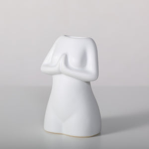 Modern Minimalist Porcelain Yoga Figure Vase Ornament