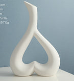 Nordic Style Heart Hollow Out Electroplated Ceramic Vase Decoration