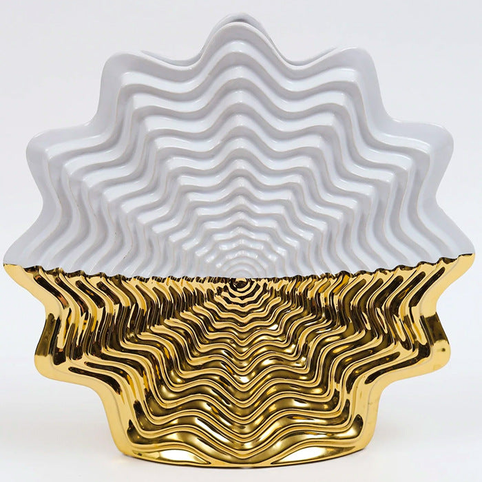 Modern Gold Ceramic Vase – Luxury Electroplated Home Decor Accent
