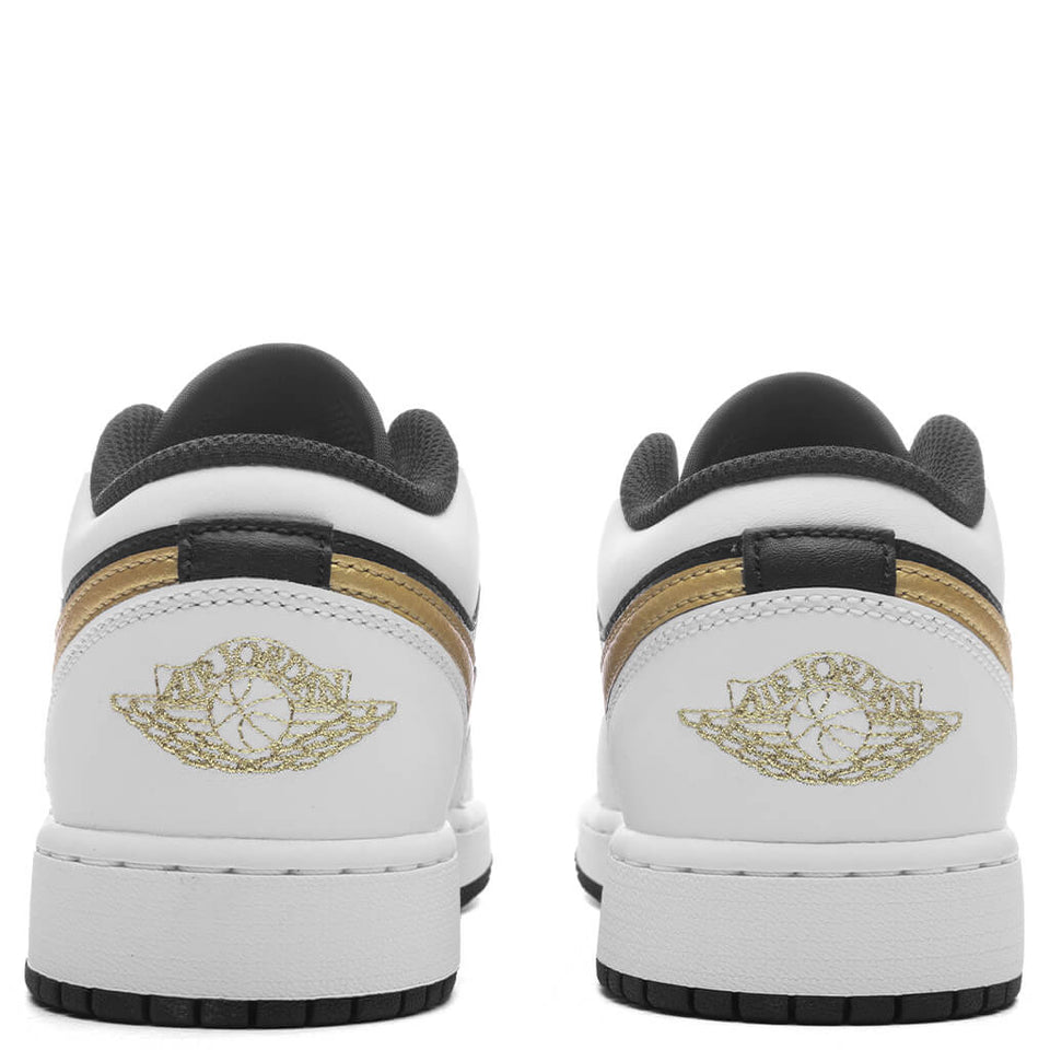Air Jordan 1 Low (GS) - White/Metallic Gold/Black