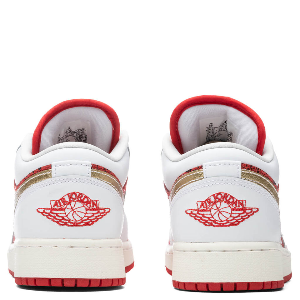 Air Jordan 1 Low SE (GS) - White/Metallic Gold/University Red