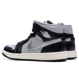 Women's Air Jordan 1 Mid SE - Black/Metallic Silver/Light Smoke Grey