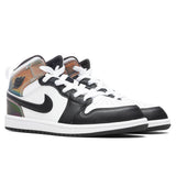 Air Jordan 1 Mid SE (PS) - White/Black