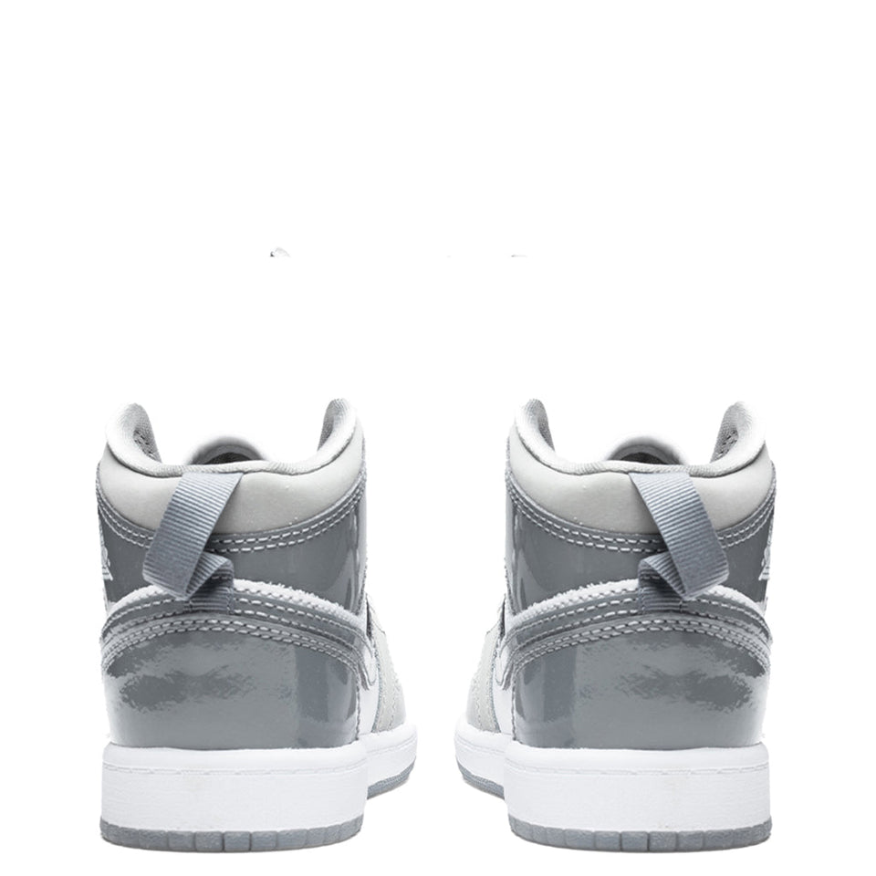 Air Jordan 1 Mid SE (PS) - White/Cool Grey/Medium Grey