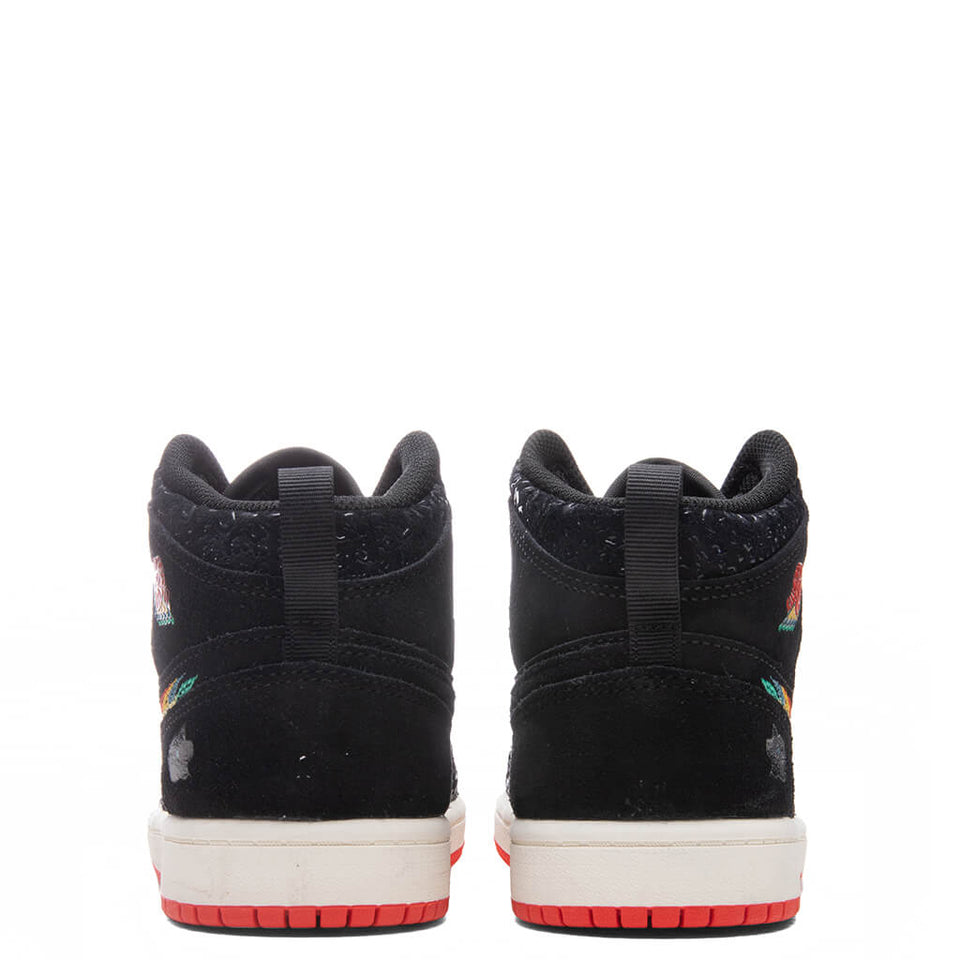 Air Jordan 1 Mid SE (PS) "Siempre Familia" - Black/Chile Red