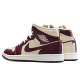 Women's Air Jordan 1 Mid - Beach/Cherry Wood Red/Sail