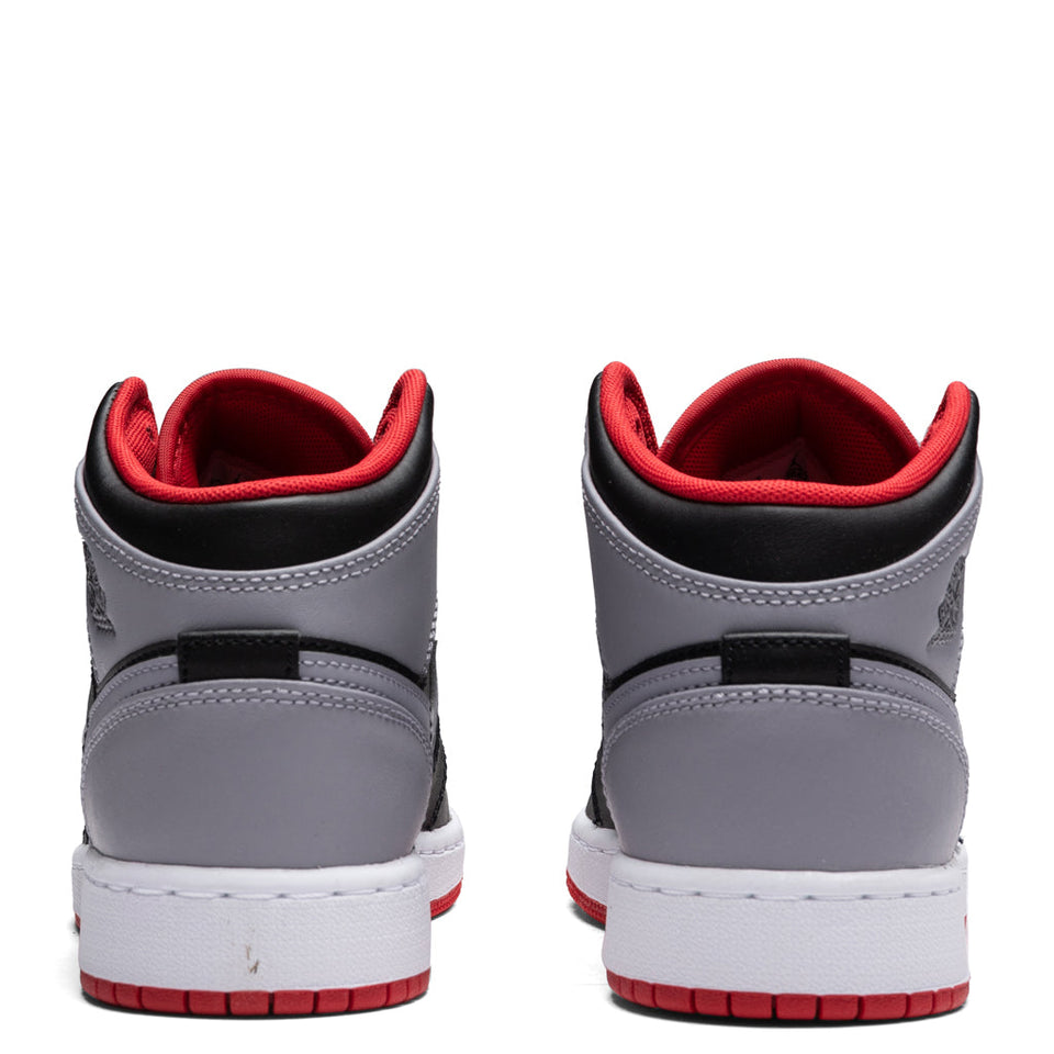 Air Jordan 1 Mid (GS) - Black/Cement Grey/Fire Red