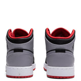 Air Jordan 1 Mid (GS) - Black/Cement Grey/Fire Red