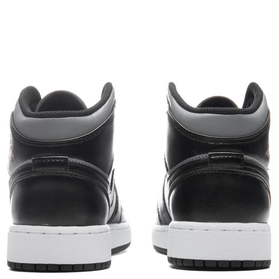 Air Jordan 1 Mid (GS) - Black/Gym Red/Particle Grey