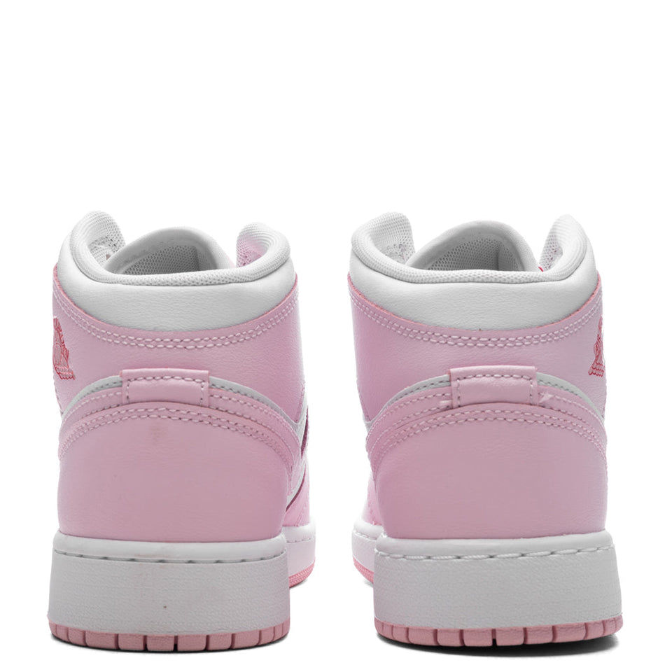 Air Jordan 1 Mid (GS) - Pink Foam/White/Fire Red