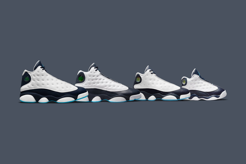 Air Jordan 13 Retro (PS) 'Obsidian' - White/Dark Powder Blue