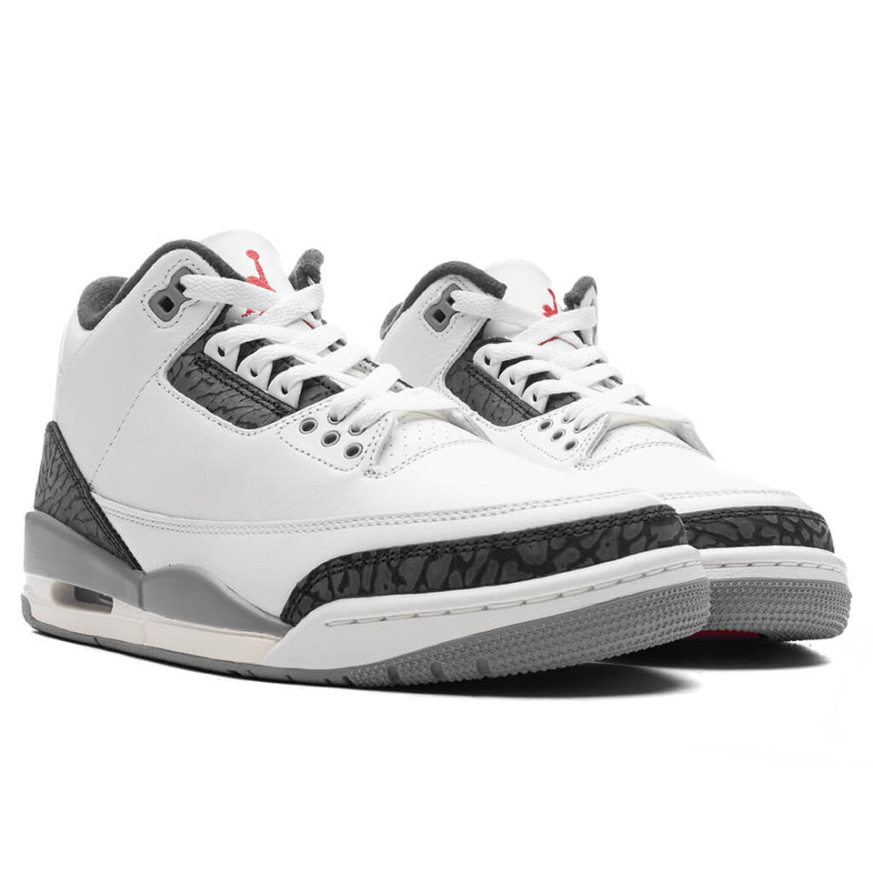 Air Jordan 3 Retro 'Grey Cement' - Summit White/Fire Red/Cement Grey