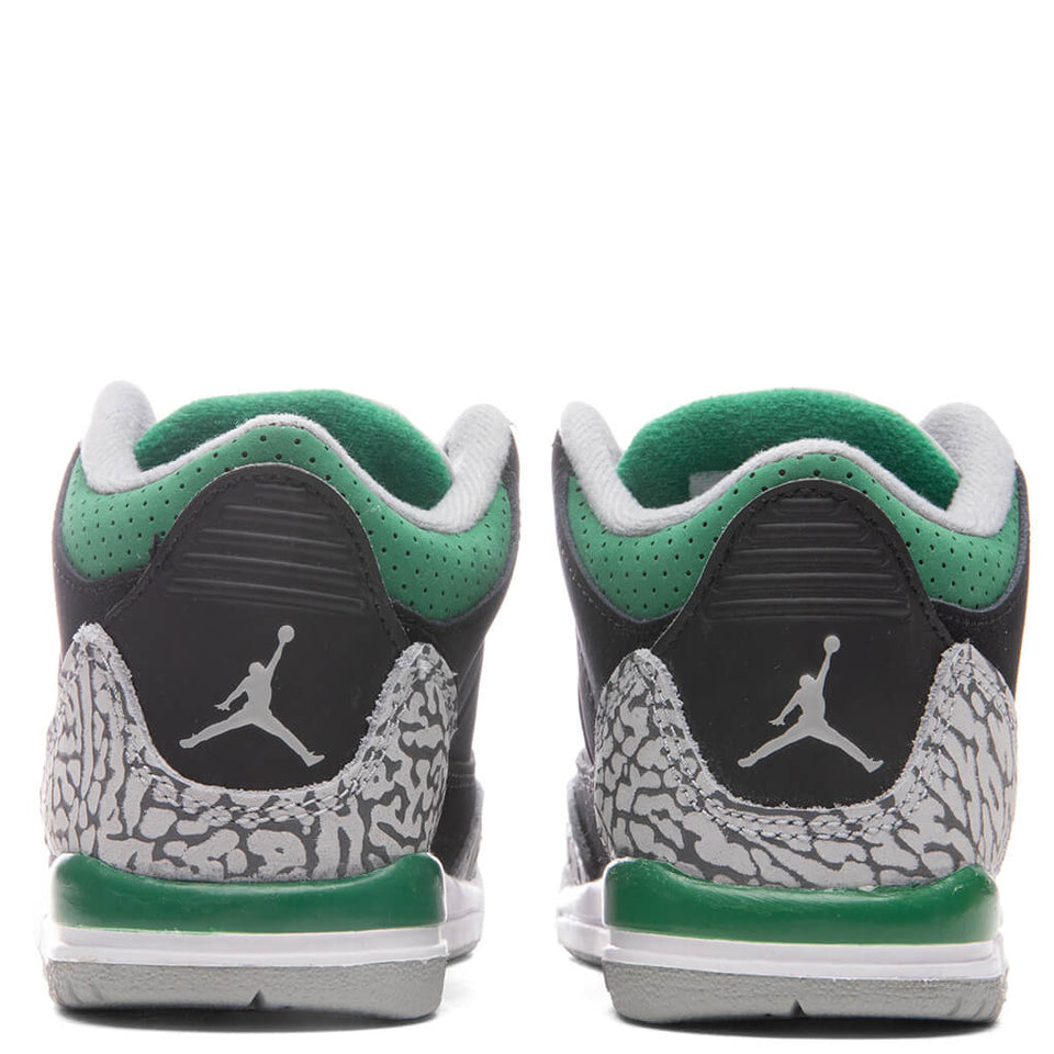Air Jordan 3 Retro (PS) "Pine Green" - Black/Pine Green/Silver
