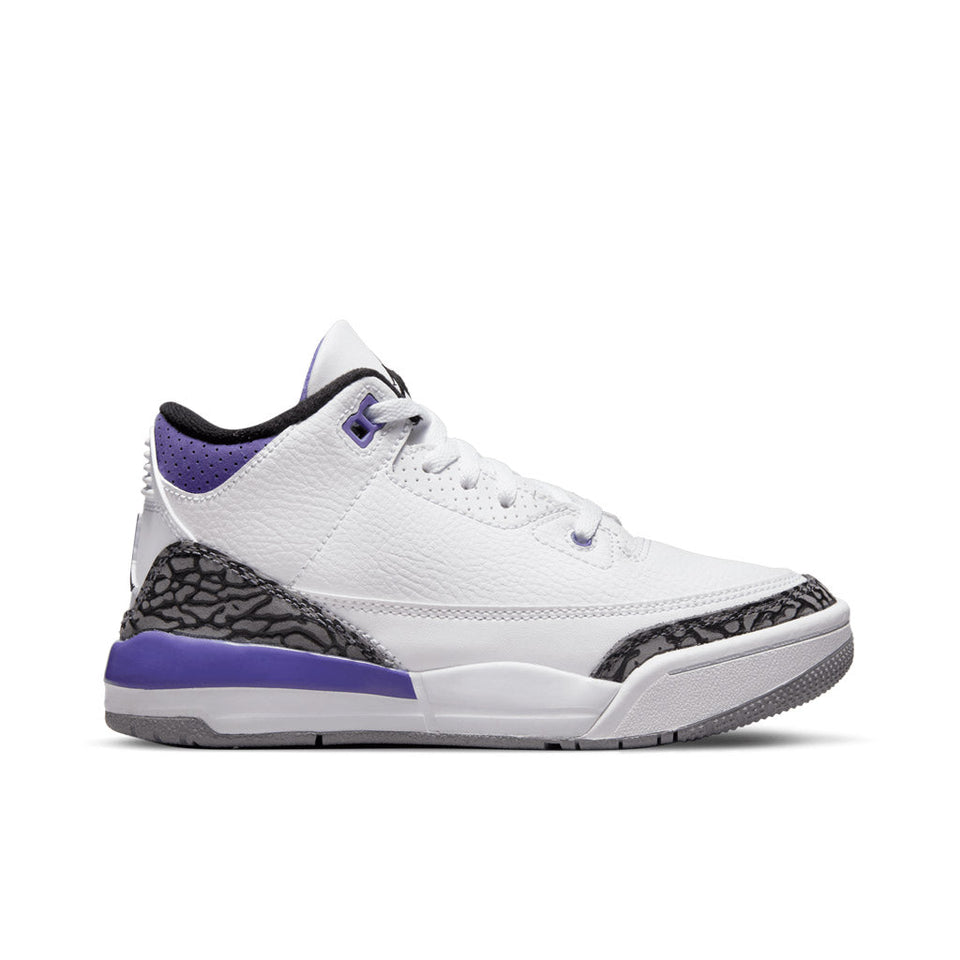 Air Jordan 3 Retro (PS) - White/Black/Dark Iris