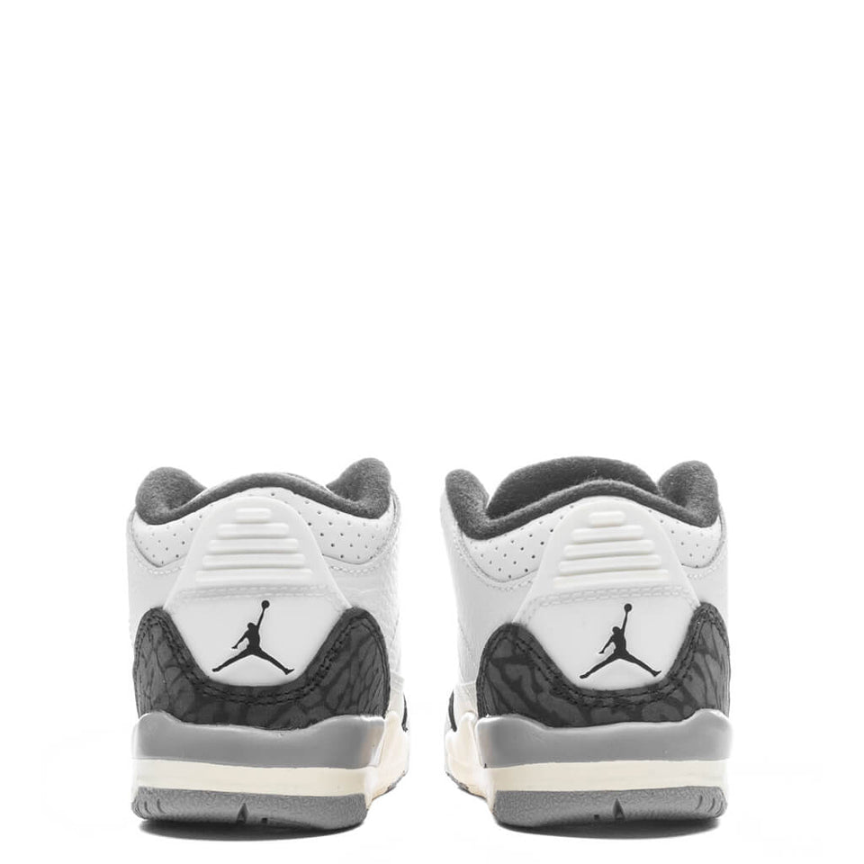 Air Jordan 3 Retro (TD) - Summit White/Fire Red/Cement Grey