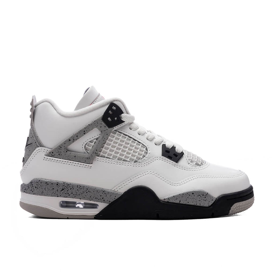 Air Jordan 4 Retro OG 'White Cement' (GS) - Summit White/Fire Red/Cement Grey/Black