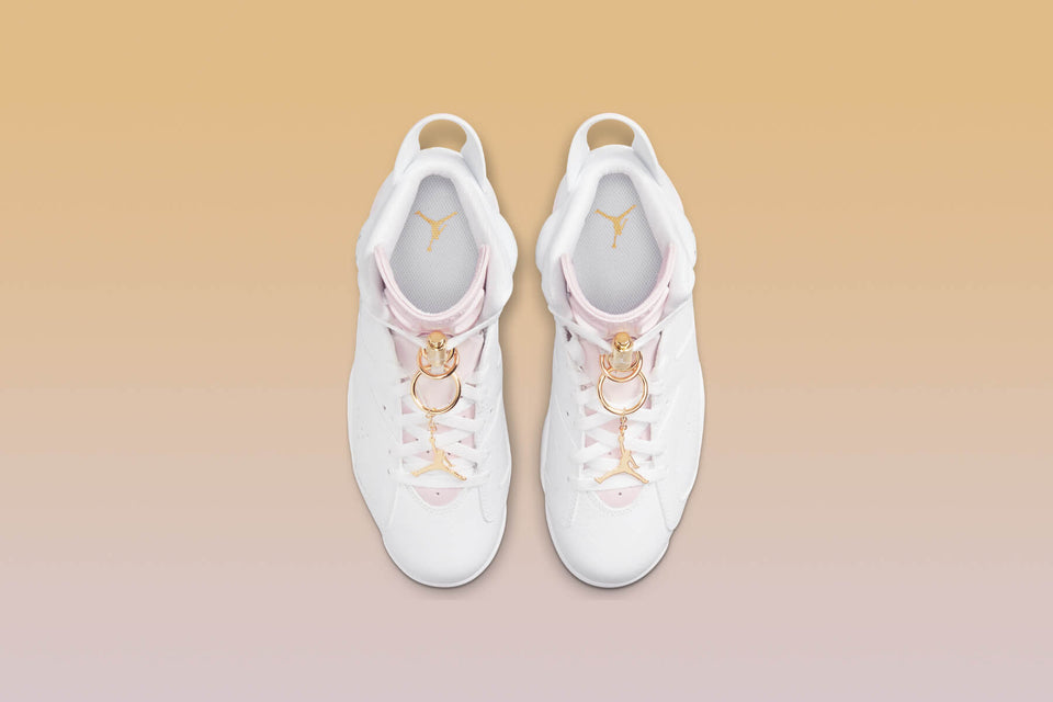 Women's Air Jordan 6 Retro 'Gold Hoops' - White/Metallic Gold