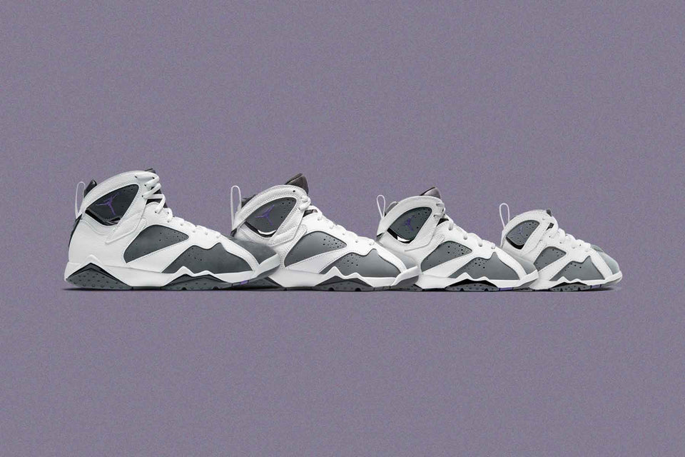 Air Jordan 7 Retro (PS) "Flint" - White/Varsity Purple