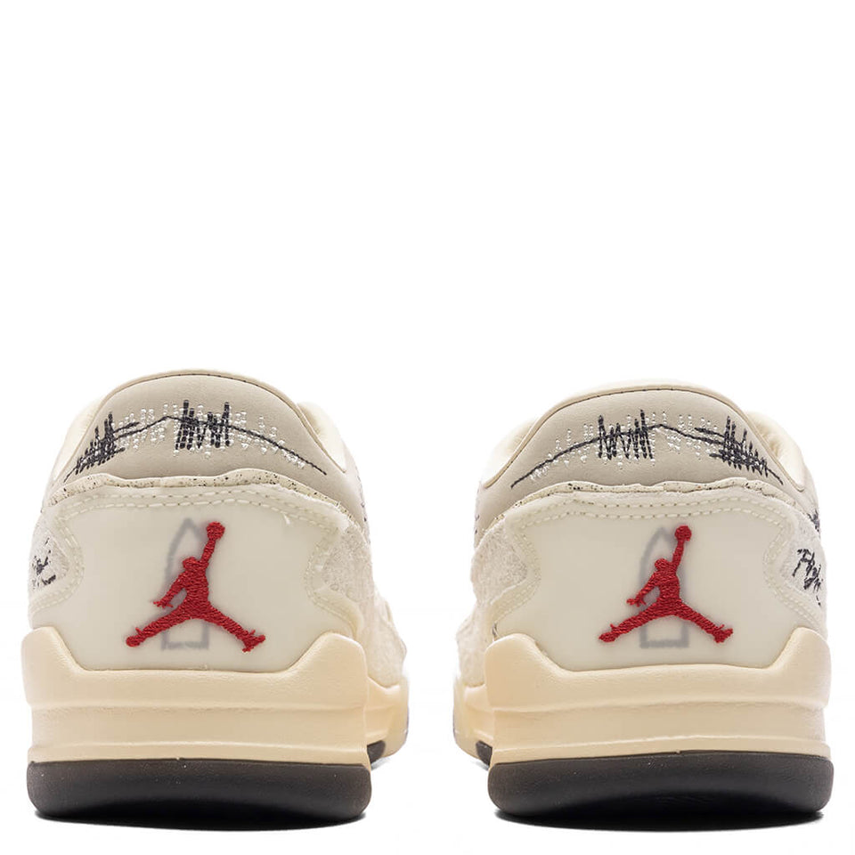 Air Jordan x Téla Women's Flight Court SP 'Crèpe' - Coconut Milk/Varsity Red/Muslin