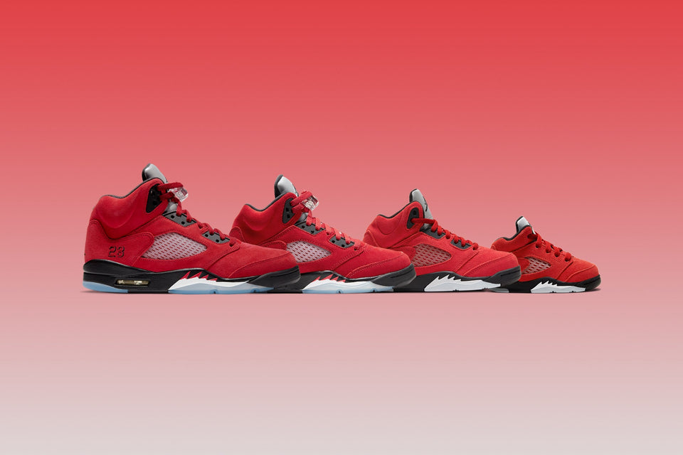 Air Jordan 5 Retro (GS) "Raging Bull" - Varsity Red/Black