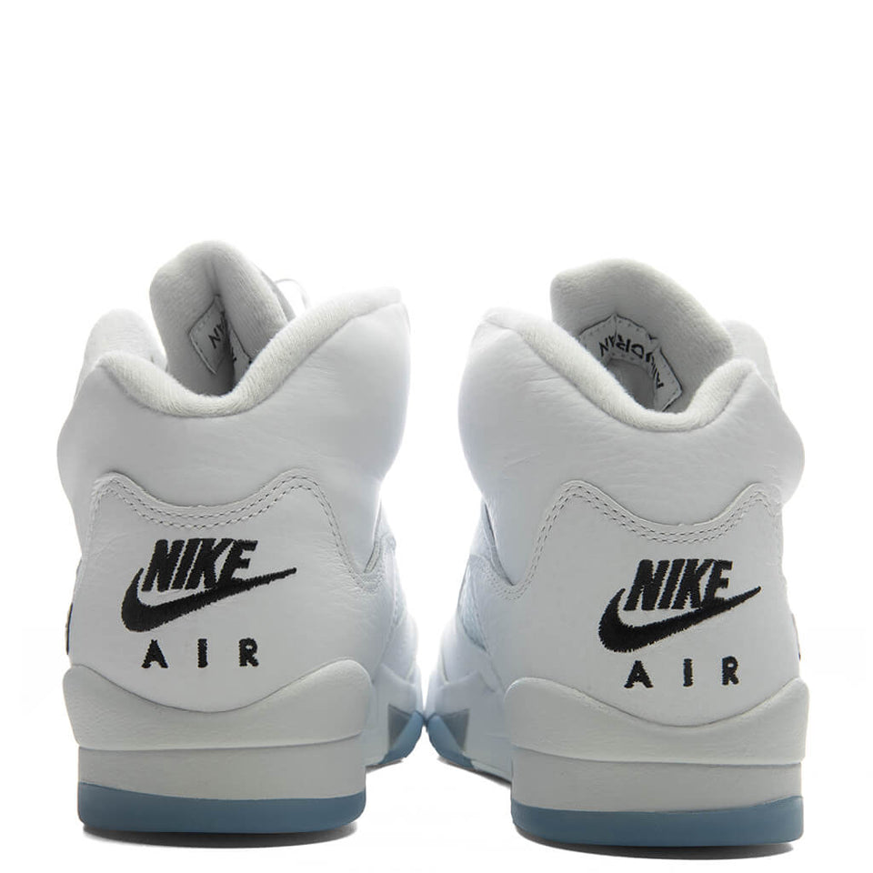Air Jordan 5 Retro 'White Metallic' (GS) - White/Black/Metallic Silver