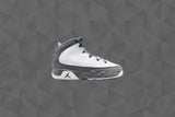 Air Jordan 9 Retro 'Flint Grey' (PS) - White/French Blue/Flint Grey