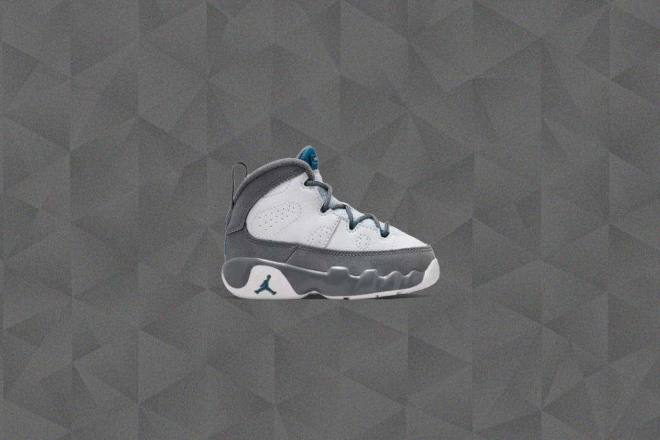 Air Jordan 9 Retro 'Flint Grey' (TD) - White/French Blue/Flint Grey