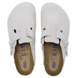 Boston Soft Footbed Suede Leather - Antique White