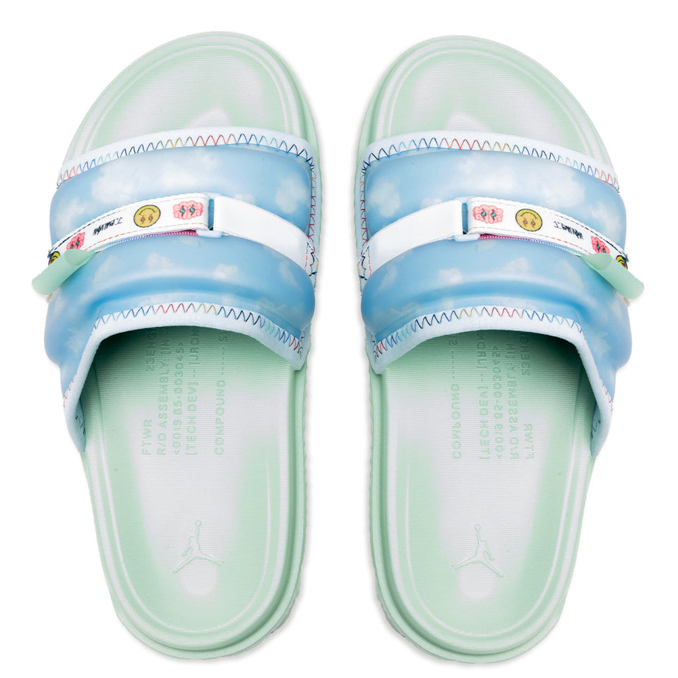 J Balvin x Super Play SP Sandals - Celestine Blue/White/Enamel Green