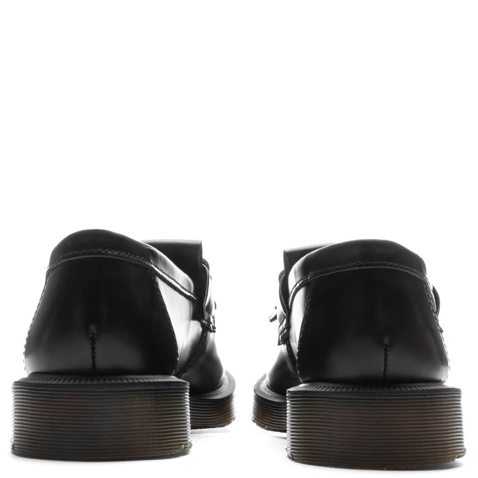 Adrian Snaffle Smooth Leather Kiltie Loafers - Black Polished Smooth