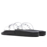 Slide Flat Sandals - White/Black