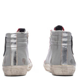 Slide Leather Sneakers - Grey/Dark Red/White/Silver
