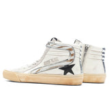 Women's Slide Leather Star - Beige/Black/Silver