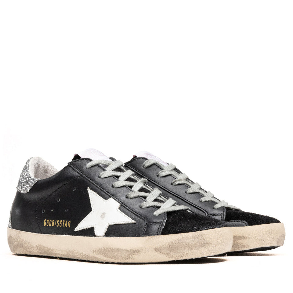 Women's Super-Star Sneakers - Black/White/Silver
