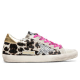 Women's Super-Star Sneakers - Ice/White/Black Leopard/Gold