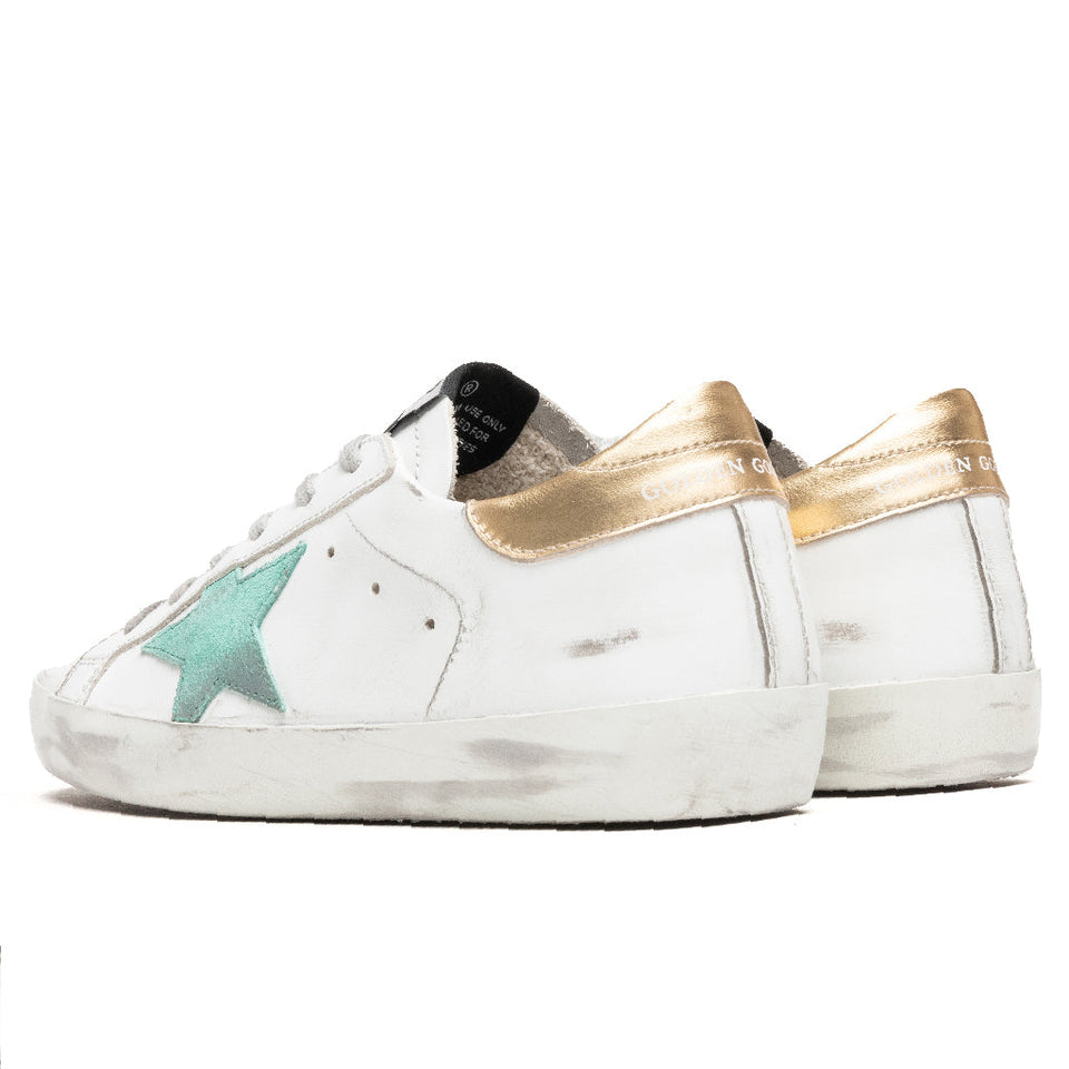 Women's Super-Star Sneakers - White/Green/Gold