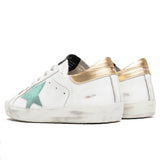 Women's Super-Star Sneakers - White/Green/Gold