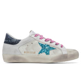 Women's Super-Star Sneakers - White/Light Blue/Dark Blue