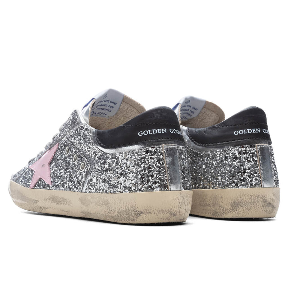 Women's Super-Star Sneakers - Silver/Baby Pink/Black