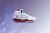 Air Jordan 5 Retro OG Fire Red 'Black Tongue' - White/Fire Red/Black