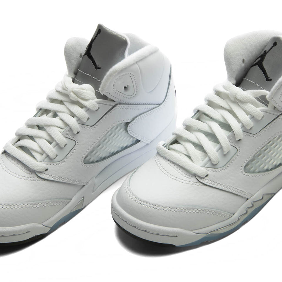 Air Jordan 5 Retro 'White Metallic' (PS) - White/Black/Metallic Silver