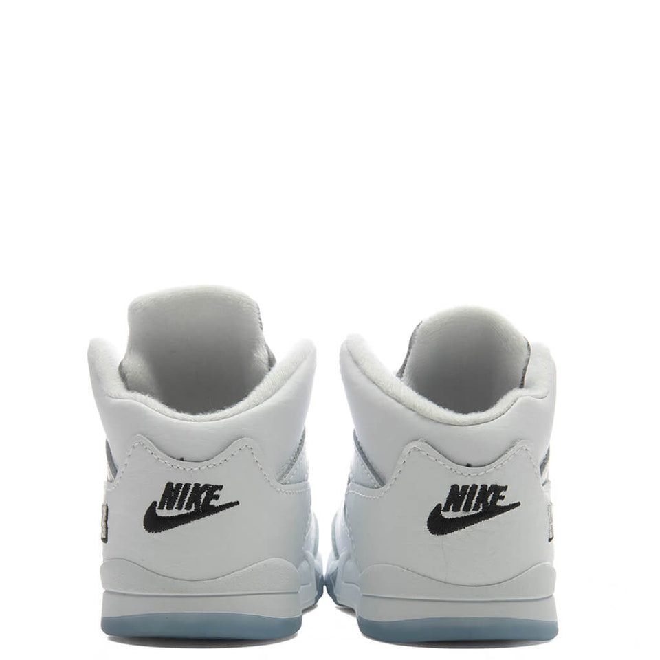 Air Jordan 5 Retro 'White Metallic' (TD) - White/Black/Metallic Silver