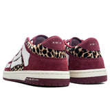 Leopard Skel Top Low - Burgundy