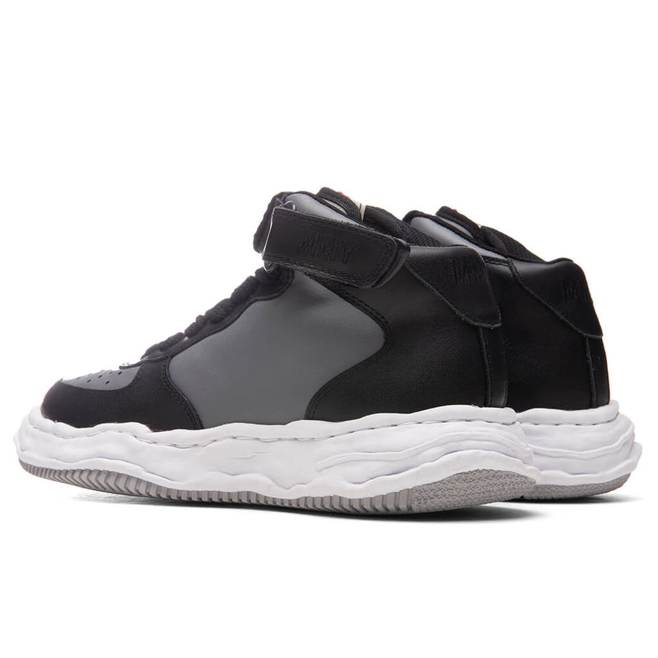 Wayne High OG Sole Leather Sneaker - Black/Grey