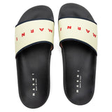 Rubber Slide - Ecru/Blue Black/Red