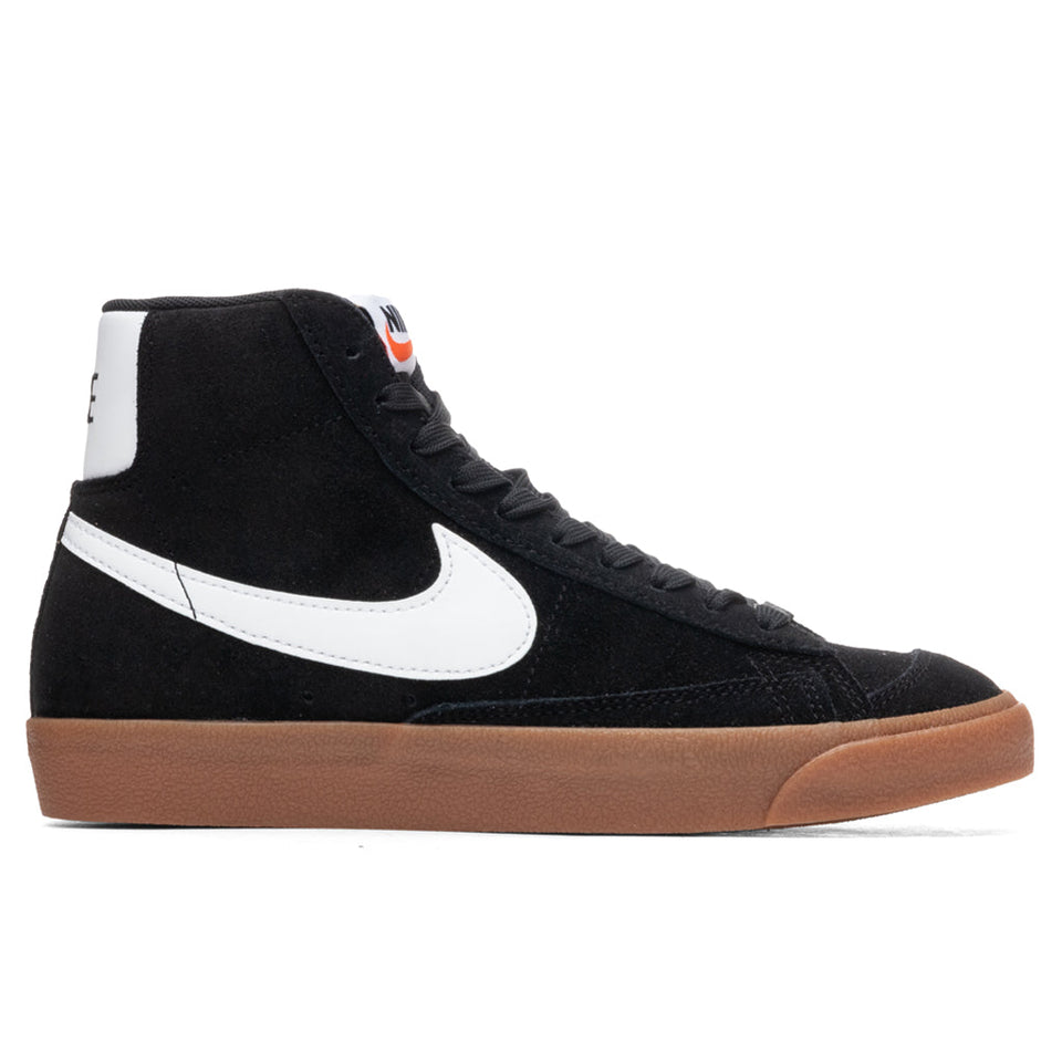 Women's Blazer Mid '77 Suede - Black/White/Gum Medium Brown/Total Orange
