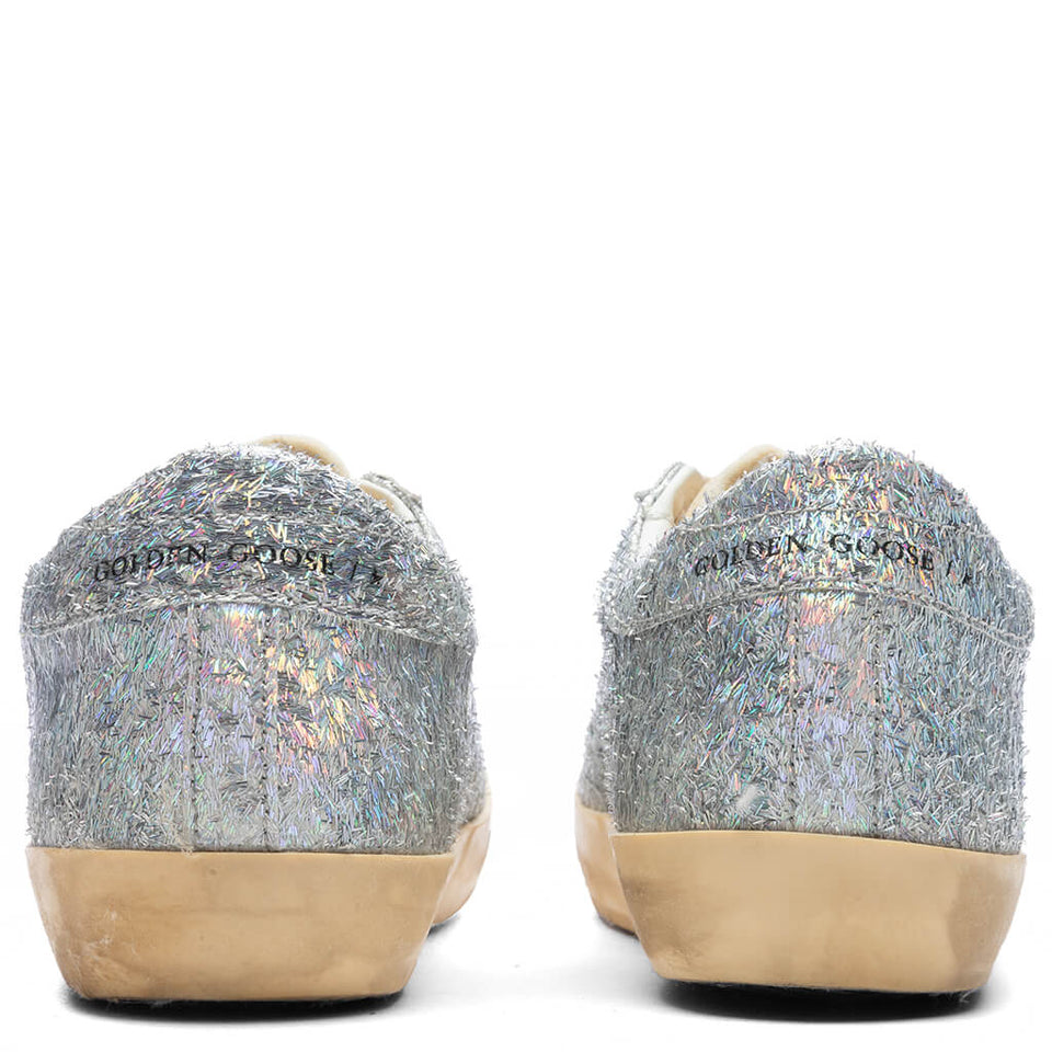 Women's Super-Star Lurex Pagliuzza Sneakers - Iridescent Silver/Yellow
